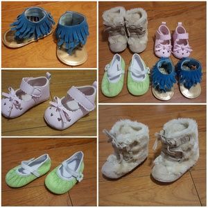 5 baby girl shoes bundle 0 to 6 months